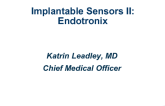 Implantable Sensors II: Endotronix