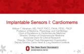 Implantable Sensors I: Cardiomems