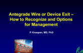 Managing Perforations I: Antegrade Wire or Device Exit - How to Recognize and Options for Management