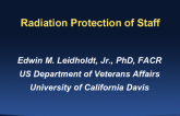 Physician and Staff Radiation Protection