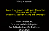 Learn from Expert, Left Main Bifurcation:  Where are We Today? Guidelines, Decision Making and Strategies  