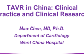 TAVR in China: Clinical Practice and Clinical Research