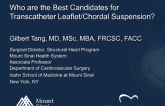 Who Are the Best Candidates for … Transcatheter Leaflet/Choral Suspension (Anatomic and Clinical Factors)