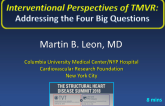 Interventional Perspectives of TMVR: Addressing the Four Big Questions