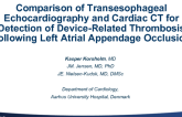 TCT-101: Comparison of Transesophageal Echocardiography And Cardiac CT for Detection of Device-Related Thrombosis Following Left Atrial Appendage Occlusion
