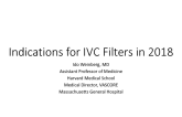 Indications for IVC Filters in 2018