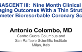 RENASCENT III: Nine-Month Clinical and Imaging Outcomes With a Thin-Strut (98 micrometer) Bioresorbable Coronary Scaffold