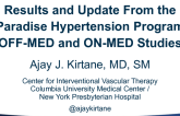 Results and Update From the Paradise Hypertension Program (OFF-MED and ON-MED Studies)