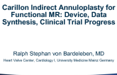 Carillon Indirect Annuloplasty for Functional MR: Device, Data Synthesis, and Pivotal Clinical Trial Progress