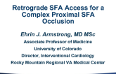 Case #3: Retrograde SFA Access for a Complex Proximal SFA Occlusion