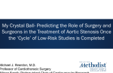My Crystal Ball - Predicting the Role of Surgery and Surgeons in the Treatment of Aortic Stenosis Once the ‘Cycle' of Low-Risk Studies is Completed