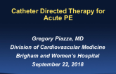 Catheter Directed Therapy for Acute PE