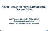 How to Perform the Provisional Approach: Tips and Tricks