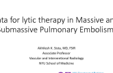 Data for Lytic Therapy in Massive and Submassive Pulmonary Embolism
