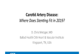 Carotid Artery Disease: Where Does Stenting Fit in 2019?