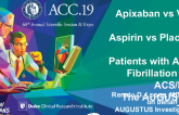Apixaban vs VKA and Aspirin vs Placebo in Patients with Atrial Fibrillation and ACS/PCI: The AUGUSTUS Trial
