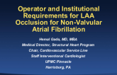 Operator and Institutional Requirements for LAA Occlusion for Non-Valvular Atrial Fibrillation