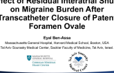 Effect of Residual Interatrial Shunt on Migraine Burden After Transcatheter Closure of Patent Foramen Ovale