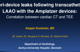 TCT 116: Peri-device leaks following transcatheter left atrial appendage occlusion with the Amplatzer devices: Correlation between cardiac CT and transesophageal echocardiography