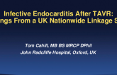 TCT 75: Infective Endocarditis After Transcatheter Aortic Valve Replacement: Findings From a UK Nationwide Linkage Study