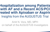 AUGUSTUS: Hospitalizations From a 2x2 Factorial Randomized Trial of Apixaban vs. Warfarin and Aspirin vs. Placebo in Patients With Atrial Fibrillation