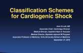 Classification Schemes for Cardiogenic Shock