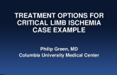 Session III: Peripheral Hot Topics - What Are My Options to Treat CLI?