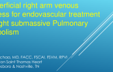 TCT 537: Pulmonary Artery Intervention for Submassive Pulmonary Embolism From a Convenient and Safe Arm Superficial Venous Access