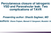 TCT 551: Percutaneous Closure of Iatrogenic VSD and Paravalvular Leak: Two Complications of TAVR
