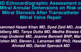 TCT 346: 3D Echocardiographic Assessment of Mitral Annular Dimensions and Risk of Mitral Stenosis After Transcatheter Mitral Valve Repair