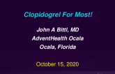 Flash-Debate: Which Oral P2Y12 Inhibitor in ACS Treated With PCI? - Clopidogrel for Most!
