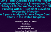 TCT 035: Long-Term Outcome Following Primary Percutaneous Coronary Intervention Among Elderly (< 80) Versus Very Elderly (= 80) Patients With ST -Segment Elevation Myocardial Infarction: A 6 years Analysis From a Single Centre Study in United Kingdom.