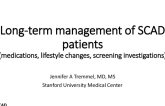 Long-term management of SCAD patients (medications, lifestyle changes, screening investigations)