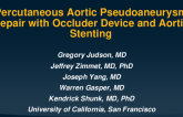 TCT 522: Percutaneous Aortic Pseudoaneurysm Repair With Occluder Device and Aortic Stenting