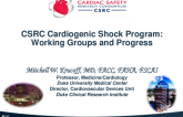 CSRC Cardiogenic Shock Program: Working Groups and Progress
