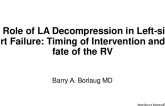 Timing of Intervention and the fate of the RV