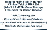 Results From First-In-Human Clinical Trial of RP-A501 (AAV9:LAMP2B) Gene Therapy Treatment for Danon Disease