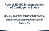 The Role of ECMO in Management of Cardiogenic Shock