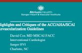 Highlights and Critiques of the ACC/AHA/SCAI Revascularization Guidelines