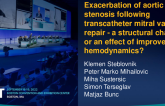 TCT 818: Exacerbation of aortic stenosis following transcatheter mitral valve repair - a structural change or an effect of improved hemodynamics?
