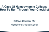 A Case of Hemodynamic Collapse, How to Run Through Your Checklist