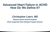 Advanced Heart Failure in ACHD - How Do We Define It?