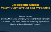 Cardiogenic Shock:  Patient Phenotyping and Prognostication