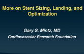 More on Stent sizing, Landing and Optimization