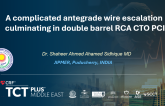 A complicated antegrade wire escalation culminating in double barrel RCA CTO PCI