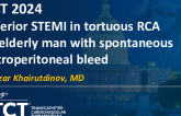 TCT 1156: Inferior STEMI in Tortuous RCA in an Elderly Man With Spontaneous Retroperitoneal Bleed
