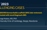 TCT 817: ABSORB bioresorbable scaffold (BRS) late restenosis treated with novel Magmaris BRS