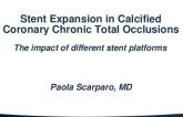TCT 291: Stent Expansion in Calcified Coronary Chronic Total Occlusions - The impact of Different Stent Platforms