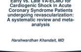 TCT 746: Early Vs. Late VA-ECMO for Cardiogenic Shock In Acute Coronary Syndrome patients Undergoing Revascularization:A sytematic review and Meta-Analysis 