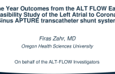 One Year Outcomes of Left Atrial to Coronary Sinus Shunting for Treatment of Symptomatic Heart Failure; The ALT FLOW Early Feasibility Study One Year Results